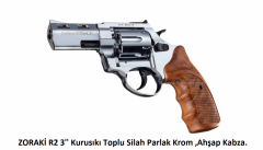 ZORAKİ R2 3'' Kurusıkı Toplu Silah Parlak Krom ,Ahşap Kabza.
