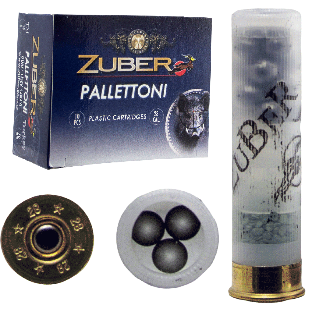 ZUBER 28 Kalibre 9'lu Şevrotin - Pallettoni Av Fişeği