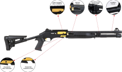 AKSA Crossfire S4 COMBO Taktik Yarı Otomatik Av Tüfeği