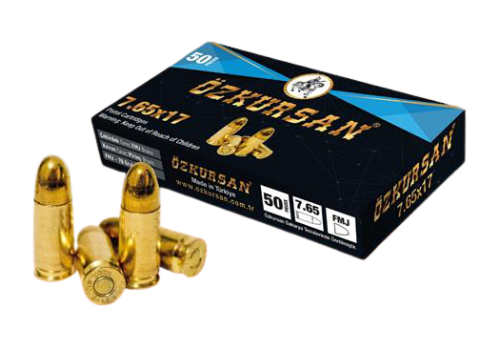 ÖZKURSAN 7.65X17 MM BROWNING ÖZKURSAN( FMJ-70 GRN) TABANCA FİŞEĞİ