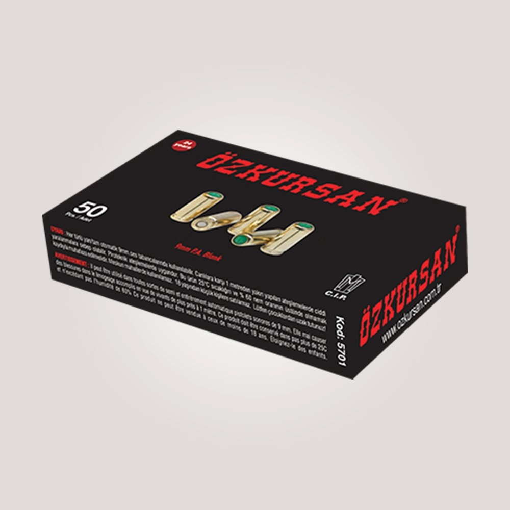 ÖZKURSAN   9 mm. Sarı Kurusıkı Ses Mermisi