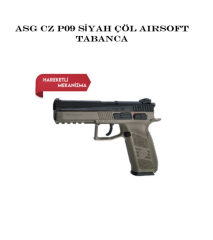 ASG CZ P09 SİYAH ÇÖL AIRSOFT TABANCA HAREKETLİ MEKANİZMA.