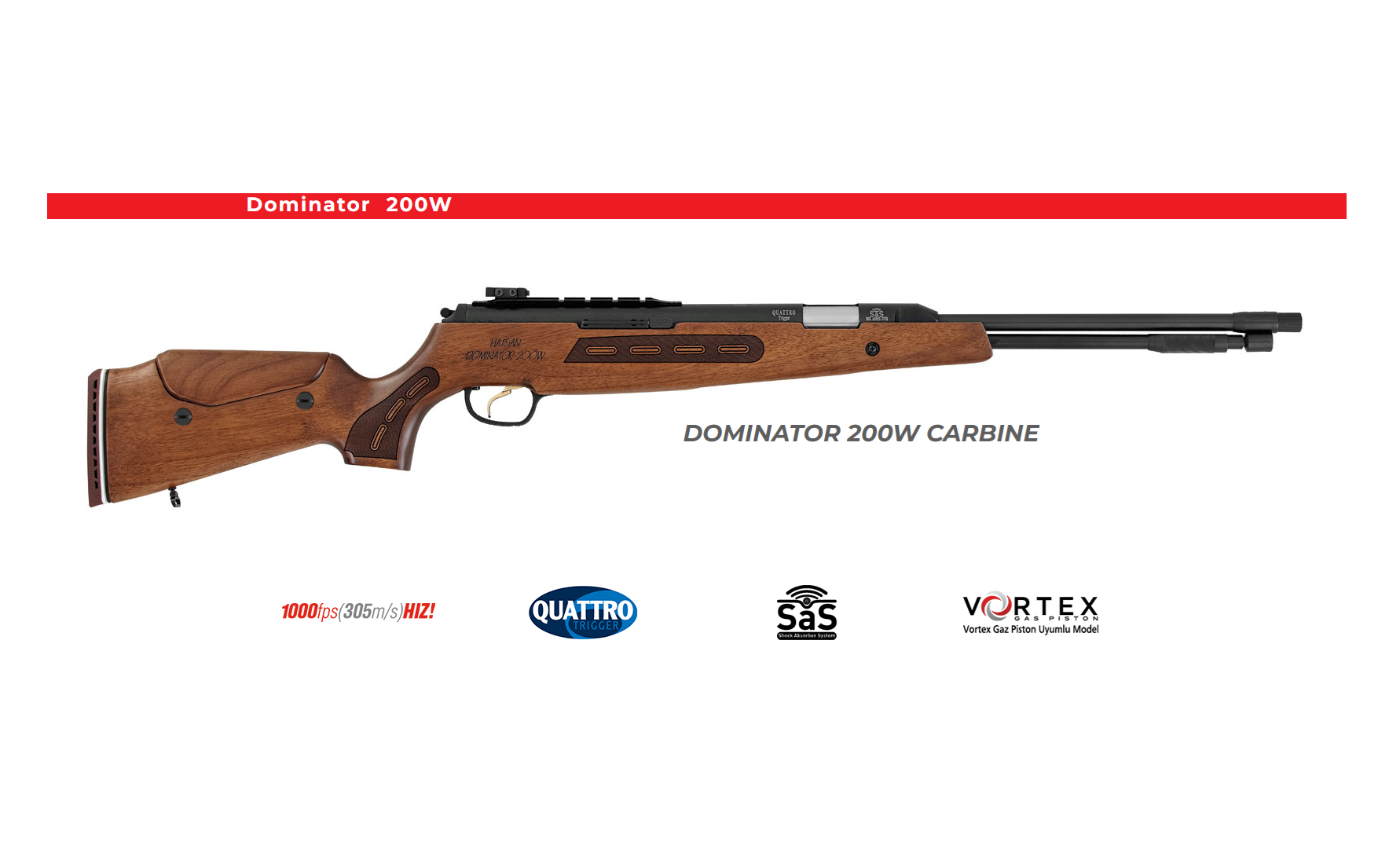 HATSAN Dominator 200W Carbine Alttan Kurmalı Havalı Tüfek