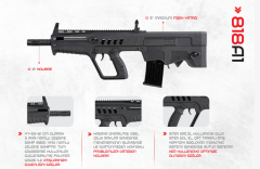 ALKANARMS 818 A1 H1 Haki 12 Calibre Bullpup Yarı Otomatik Yivsiz Av Tüfeği