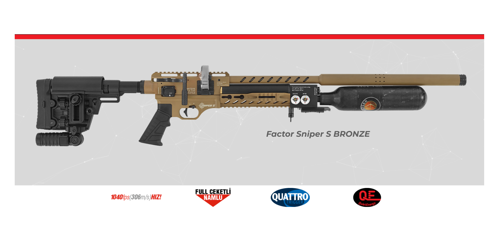 HATSAN FACTOR SNIPER S BRONZE PCP Havalı Tüfek